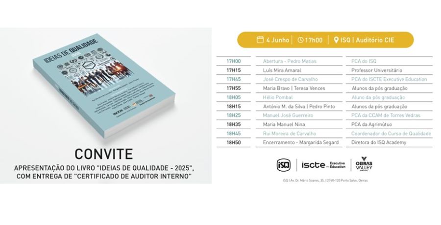 APRESENTAÇÃO LIVRO IDEIAS DE QUALIDADE 2025